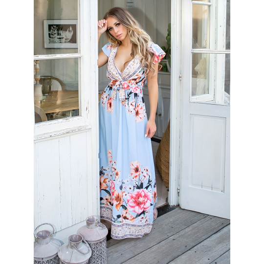 Light blue floral pattern...