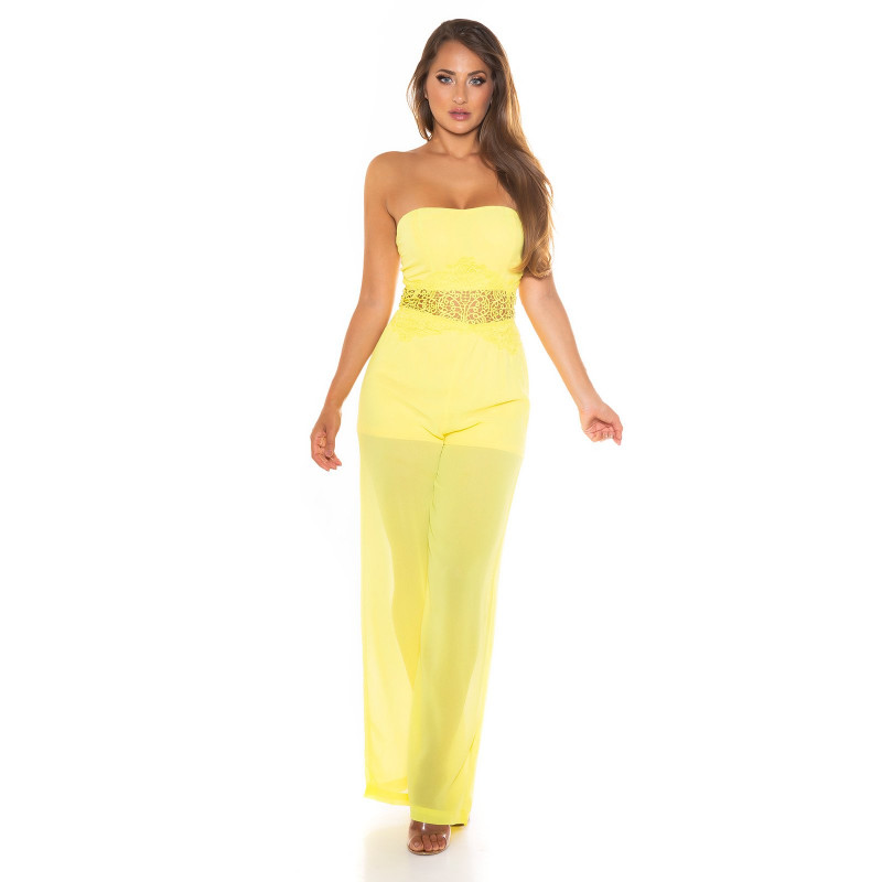 Koucla keltainen olkaimeton juhlajumpsuit – kuva 4