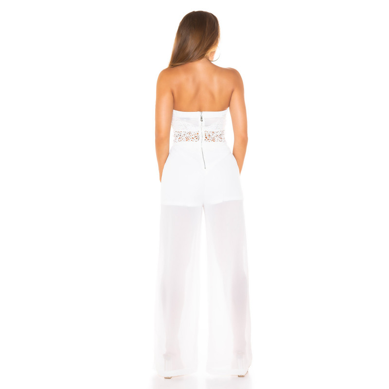 Koucla vit axelbandslös festjumpsuit – kuva 2