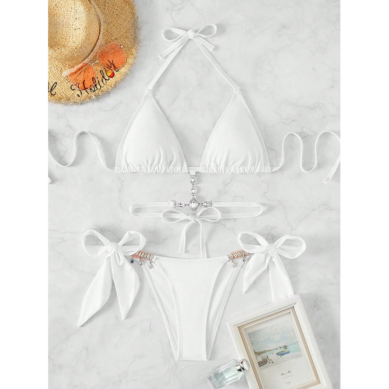 Vita bling strängbikinier – kuva 3