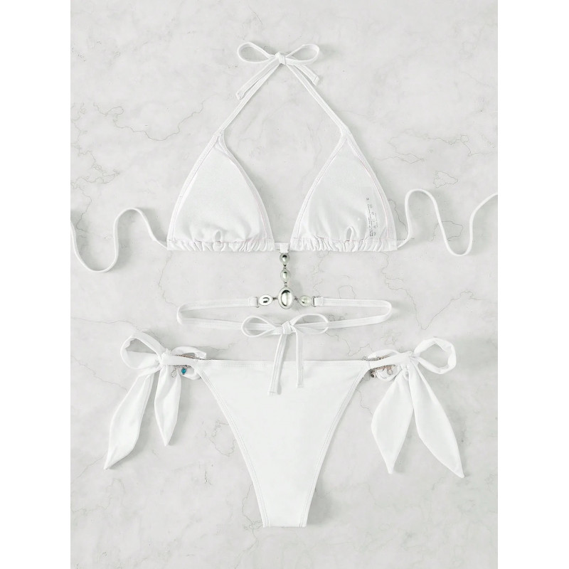 Vita bling strängbikinier – kuva 4