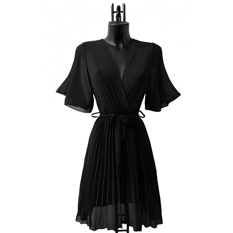 Elle Style Bethany musta lyhyt vekkimekko vyöllä – kuva 2