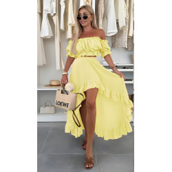 Rosy Days naisellinen vaaleankeltainen hamesetti