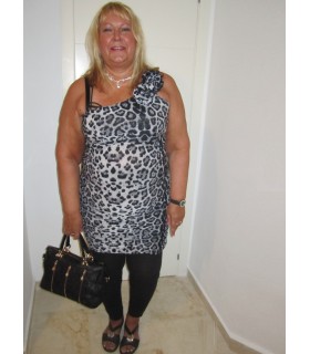 Single-pole leopard top (Plus Size)