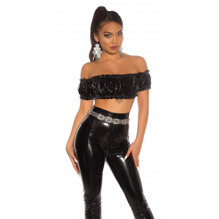 Koucla musta latex look latinapaita