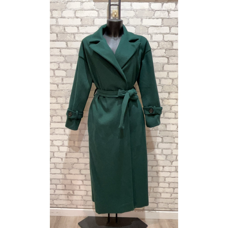 My Style grön trenchcoat med skärp – kuva 2
