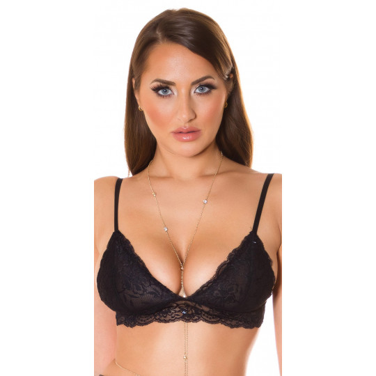 Koucla musta pitsinen bralette