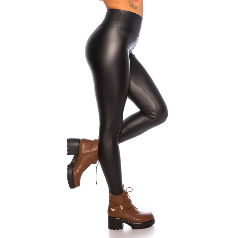 Svarta wetlook thermoleggings – kuva 4