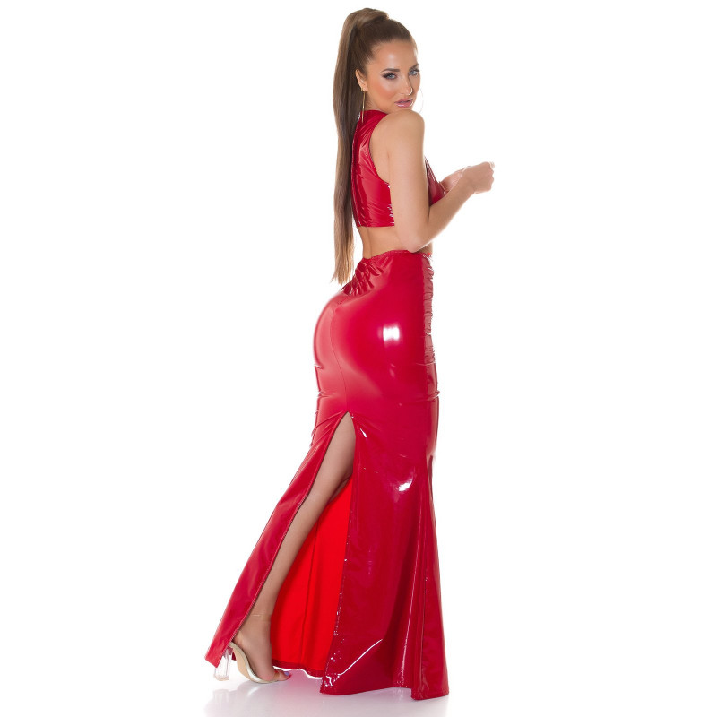 Koucla kort latex look topp röd – kuva 3