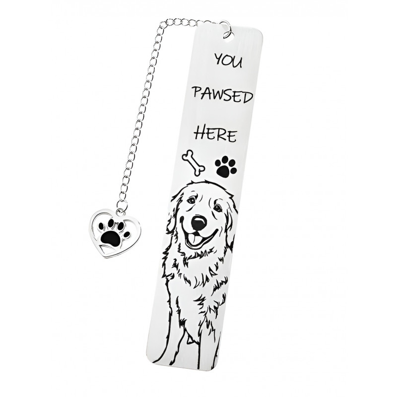 Golden retriever You Pawsed Here -bokmärke – kuva 2