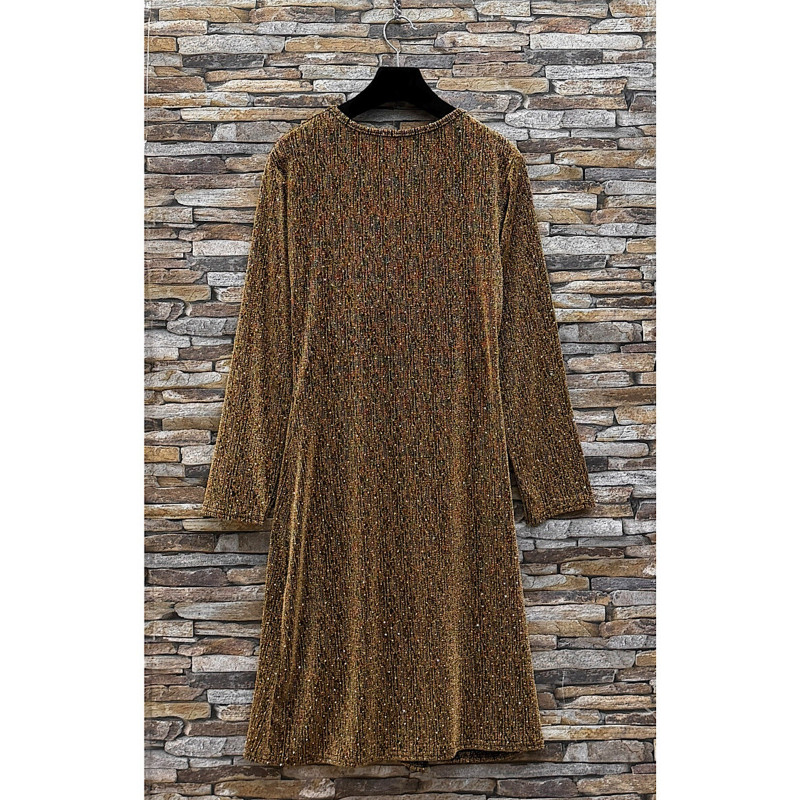 Shibelle guldfärgad strassdekorerad wrap-look v-klänning – kuva 4