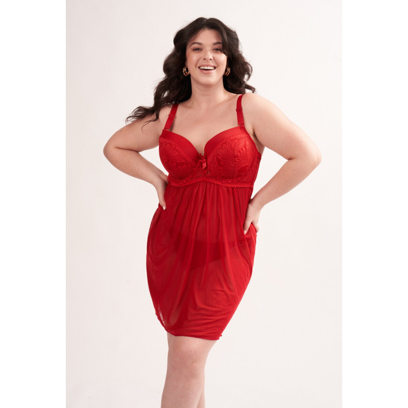 H Nathalie röd plus size babydoll – kuva 3