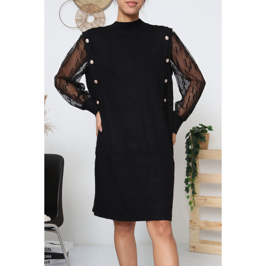 WHOO musta väljä neulemekko...