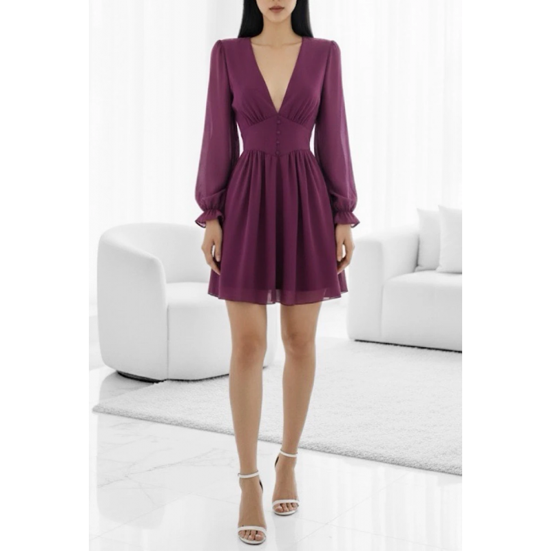 Elle Style Juliette mauve mekko helminapeilla