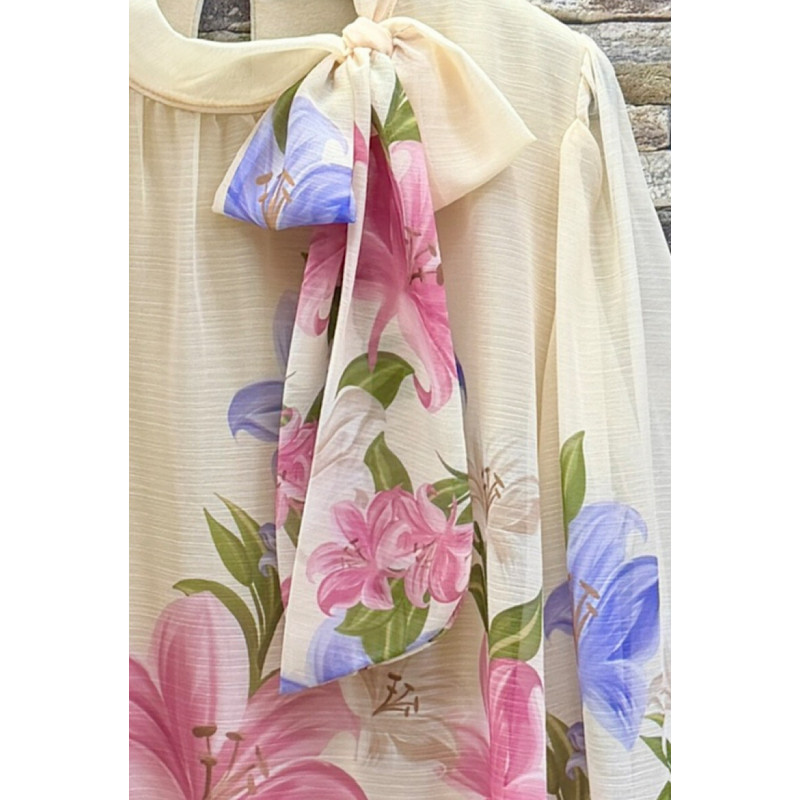 Elle Style Sylvia beige blommig blus – kuva 2