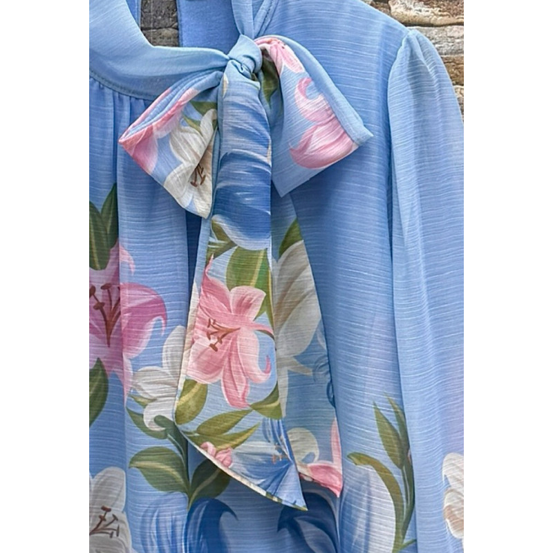 Elle Style Sylvia ljusblå blommig blus – kuva 2