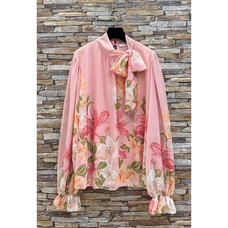 Elle Style Sylvia ljusrosa blommig blus – kuva 4