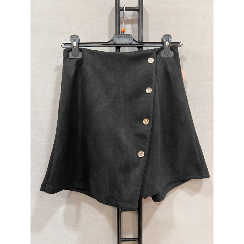 Mily svart shortskjol med knappar (plus size) – kuva 2