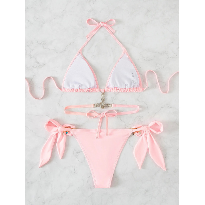 Rosa bling snörbikini – kuva 4