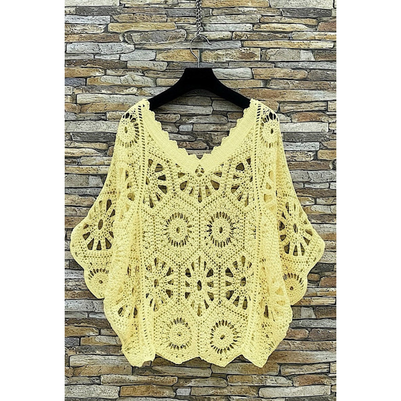 Elle Style Hena ljusgul virkad tröja – kuva 2