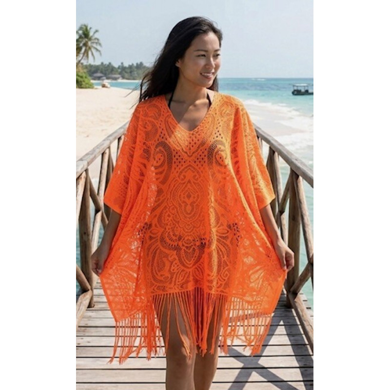 CiCi orange spetsig strandkläder med tofsar – kuva 2