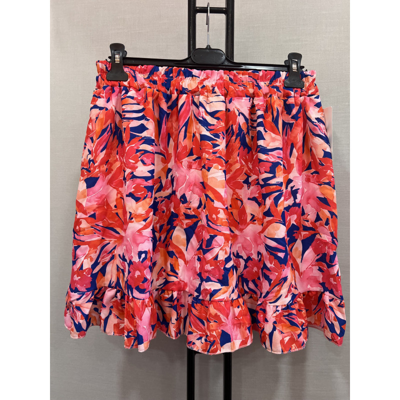 Mily rosa blommönstrad shortskjol (plus size) – kuva 2