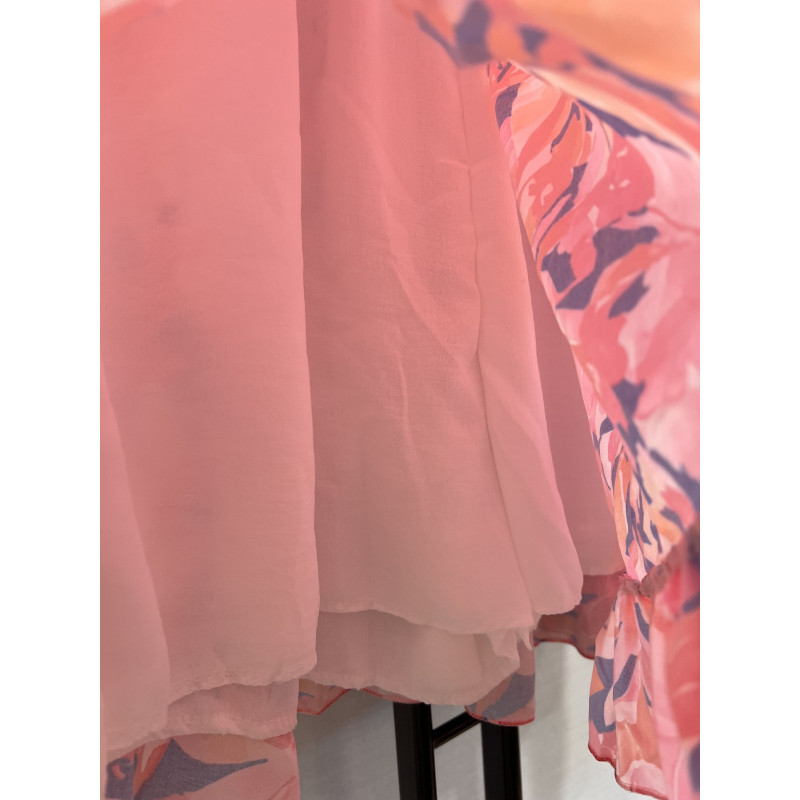 Mily rosa blommönstrad shortskjol (plus size) – kuva 4
