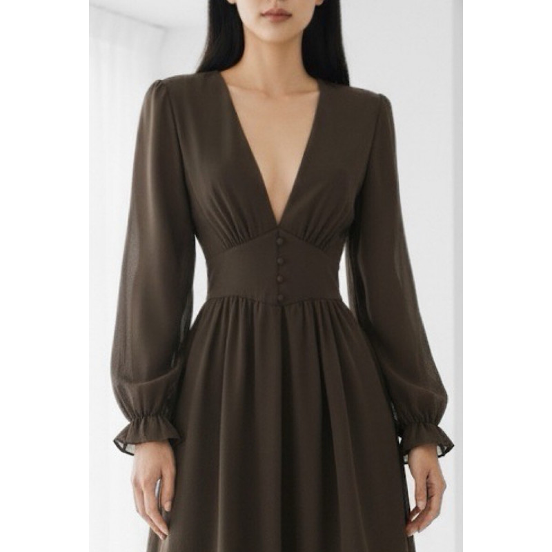 Elle Style Juliette ruskea mekko helminapeilla – kuva 2