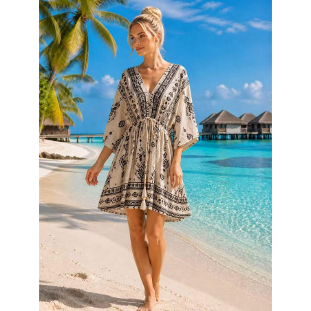 Miss Sara ljus mönstrad strandtunika