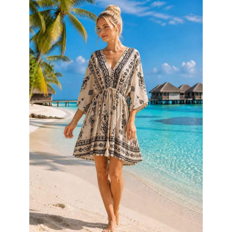 Miss Sara ljus mönstrad strandtunika – kuva 2
