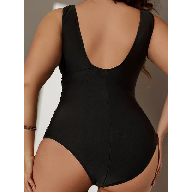 Svart cut out-baddräkt (plus size) – kuva 2