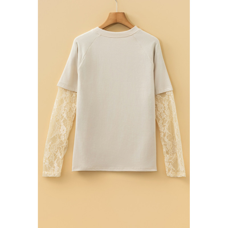 Beige 2in1 paita pitsihihoilla – kuva 4
