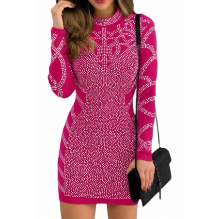 Rosy Days pinkki neulemekko strasseilla