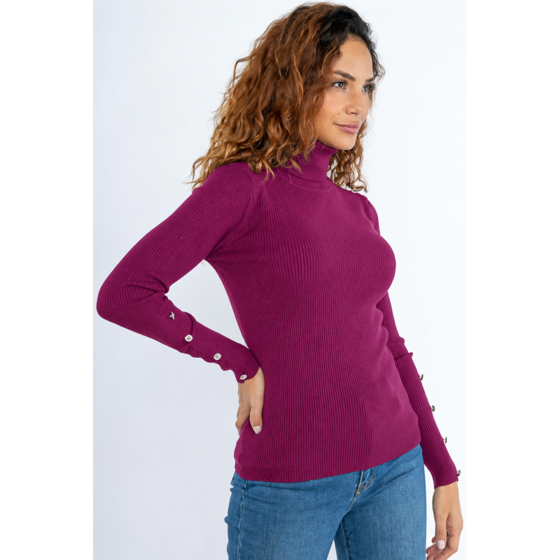 Rosy Days mauve poloponi med knappdetaljer – kuva 2