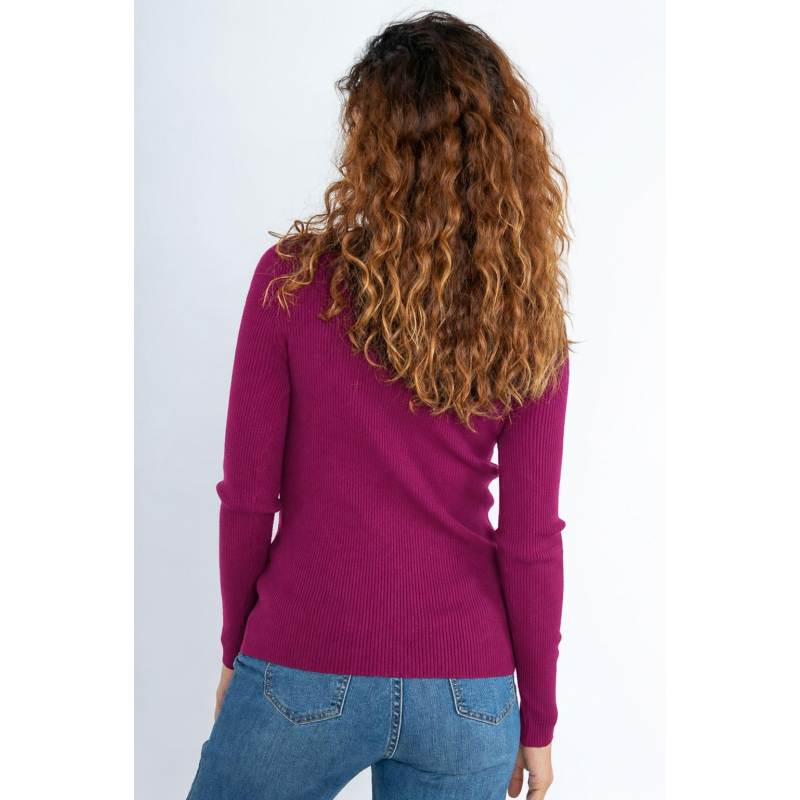 Rosy Days mauve poloponi med knappdetaljer – kuva 4