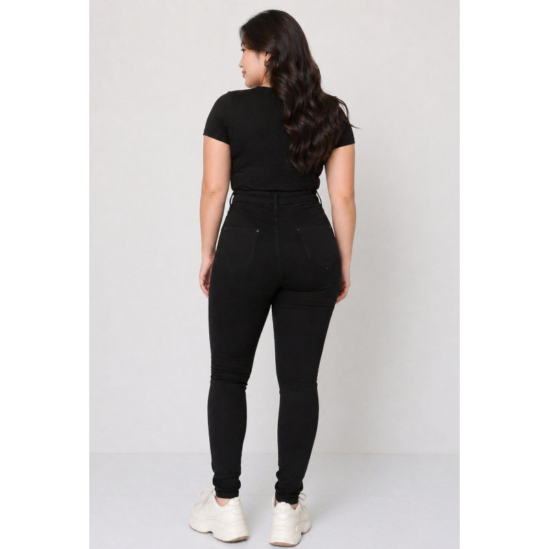 Girl Vivi svarta jeans med hög midja och strass (plus size) – kuva 2